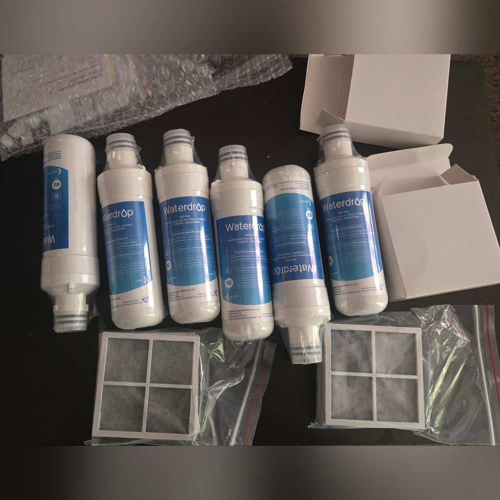 Waterdrop Water Filters(x6) And Air Filters (x6) For LG Fridges